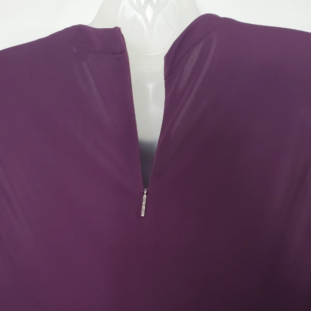 Tory Burch Eva Jewel Neck Plum Dress